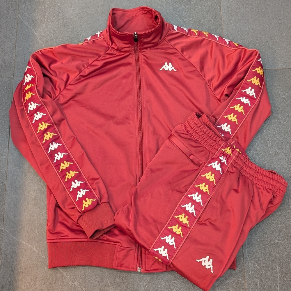 Kappa Red Bomber Jacket with Gold Accents